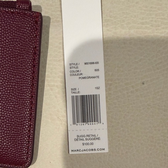 NWT Marc Jacobs Pomegranate Leather Zip Wallet - Picture 2 of 4